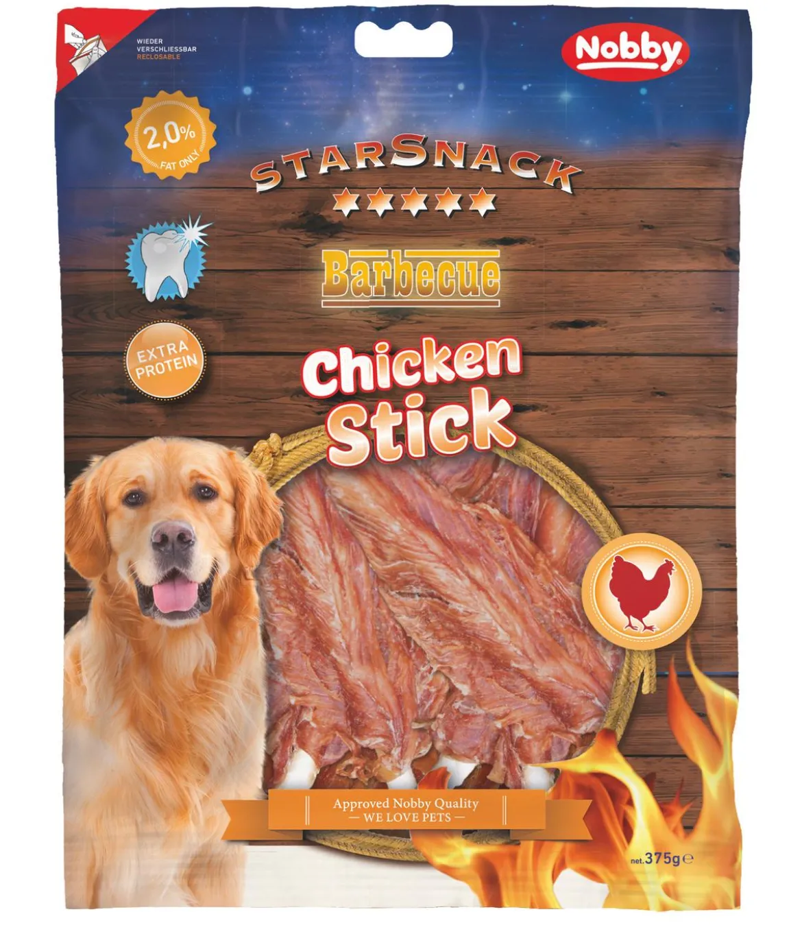 Nobby Hundesnack StarSnack Barbecue Chicken Stick, 375 g