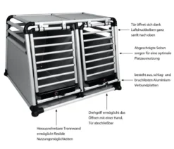 Nobby Hundetransportbox Round Corner Doppelbox, ca. B96,5/H68,6/T83,5 cm