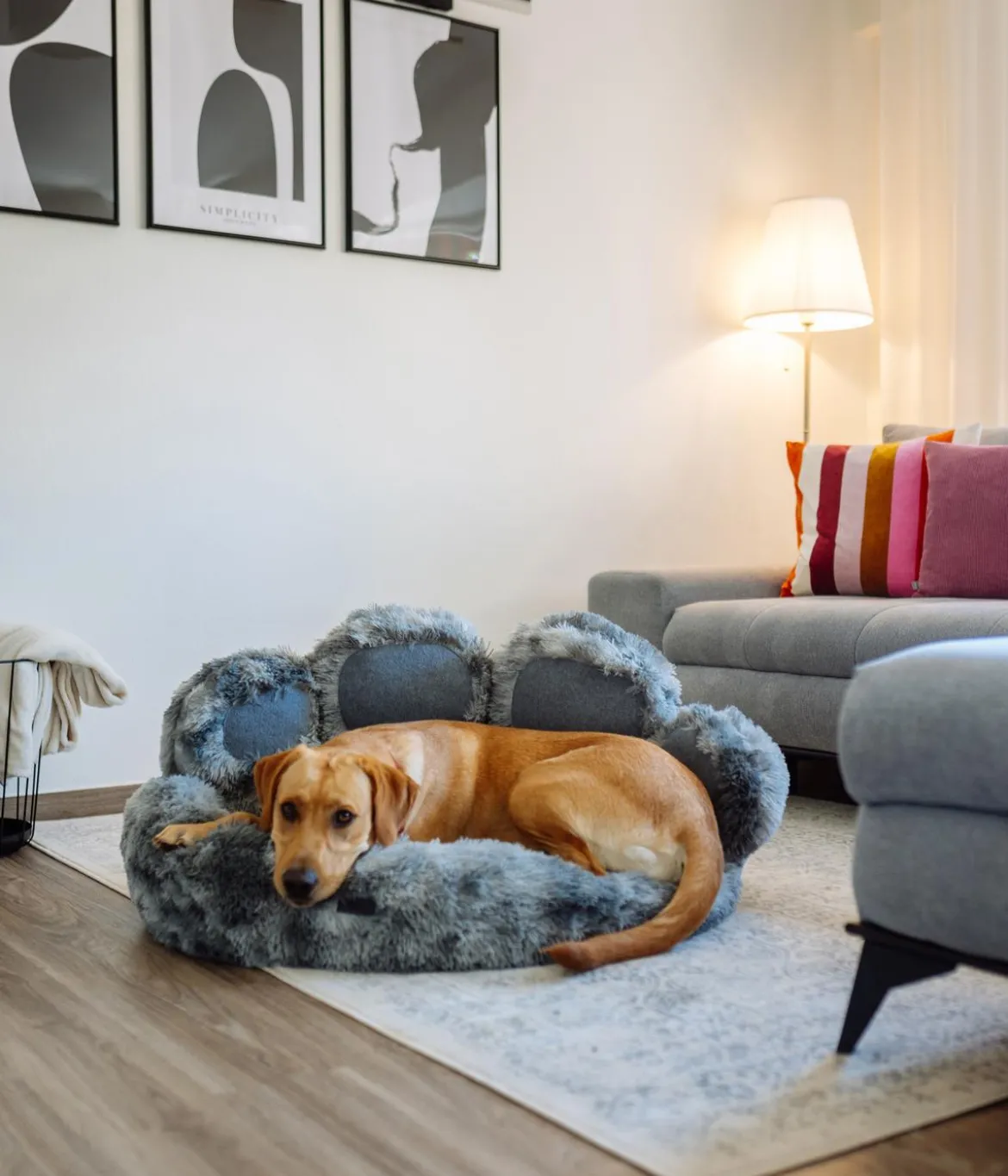 Nobby Komfortbett Paw, rund, grau