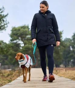 Non-stop dogwear Hunde-Fleecejacke Trekking fleece dog jacket, grau/dunkelrot/türkis
