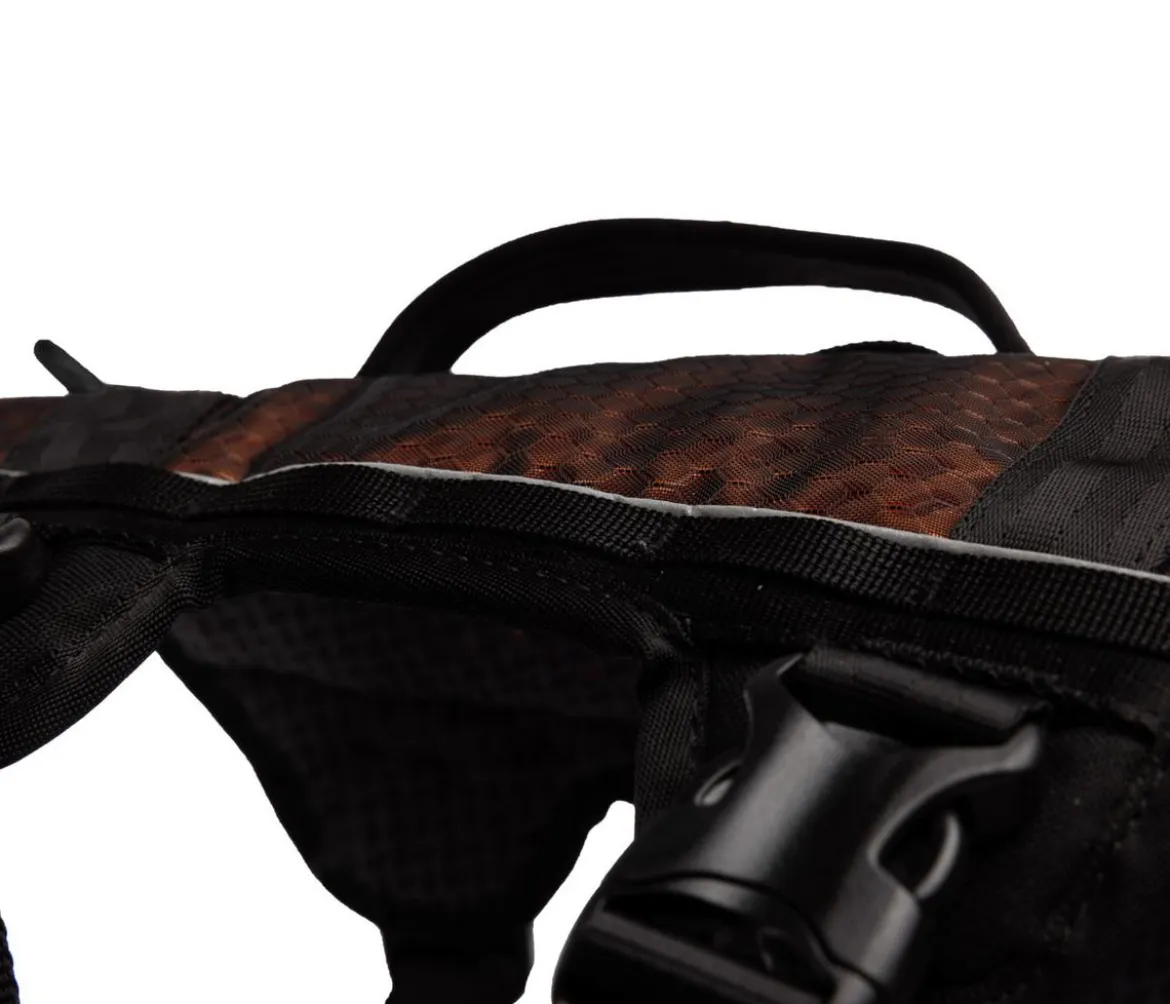 Non-stop dogwear Mehrzweck-Hundegeschirr Rock harness long, schwarz/orange