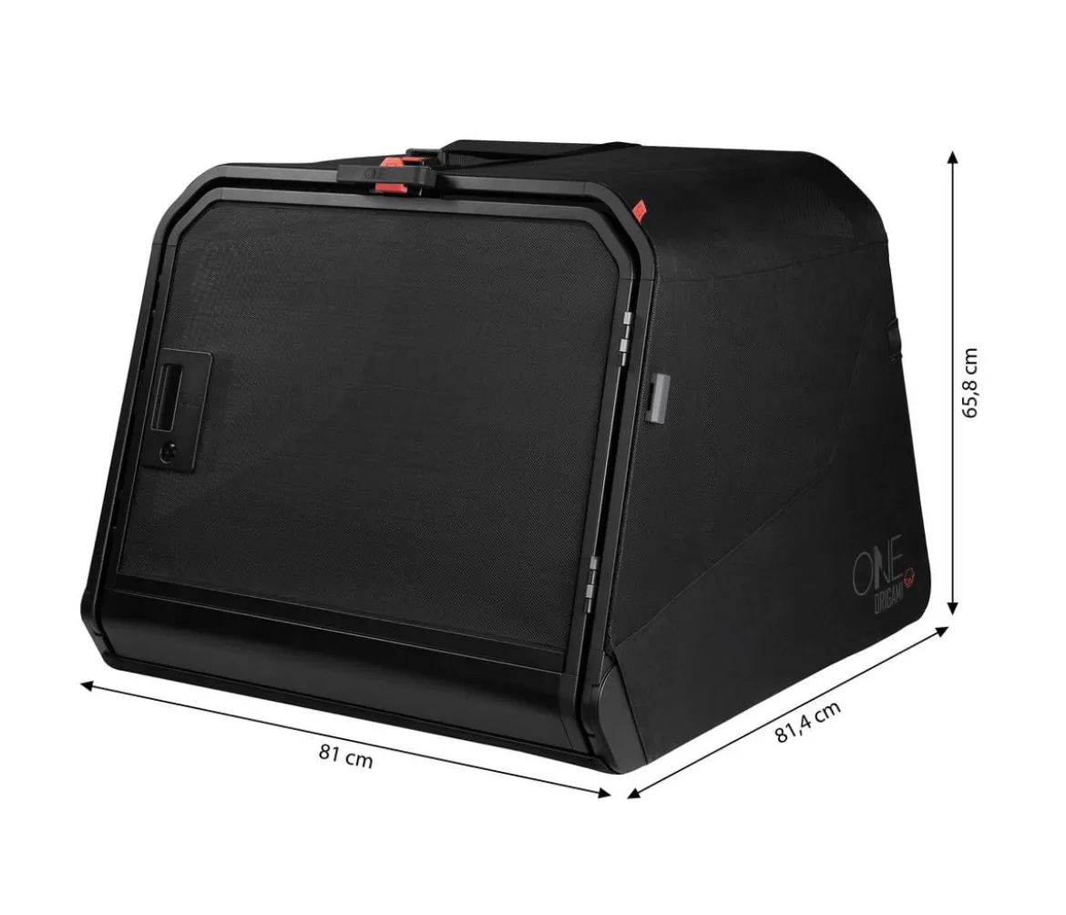 1one1 Origami Hundetransportbox, schwarz, L, ca. B81/H65,8/T81,4 cm