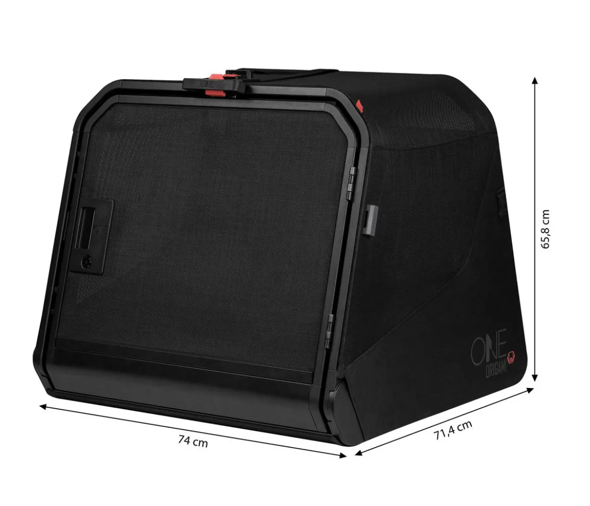 1one1 Origami Hundetransportbox, schwarz, M, ca. B74/H65,8/T71,4 cm
