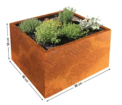 Palatino Cortenstahl-Pflanzgefäß Clara, ca. B80/H50/T80 cm