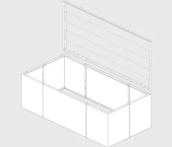 Palatino Cortenstahl-Pflanzgefäß Urban mit Rankhilfe, rechteckig, braun, ca. B200/H183/T100 cm