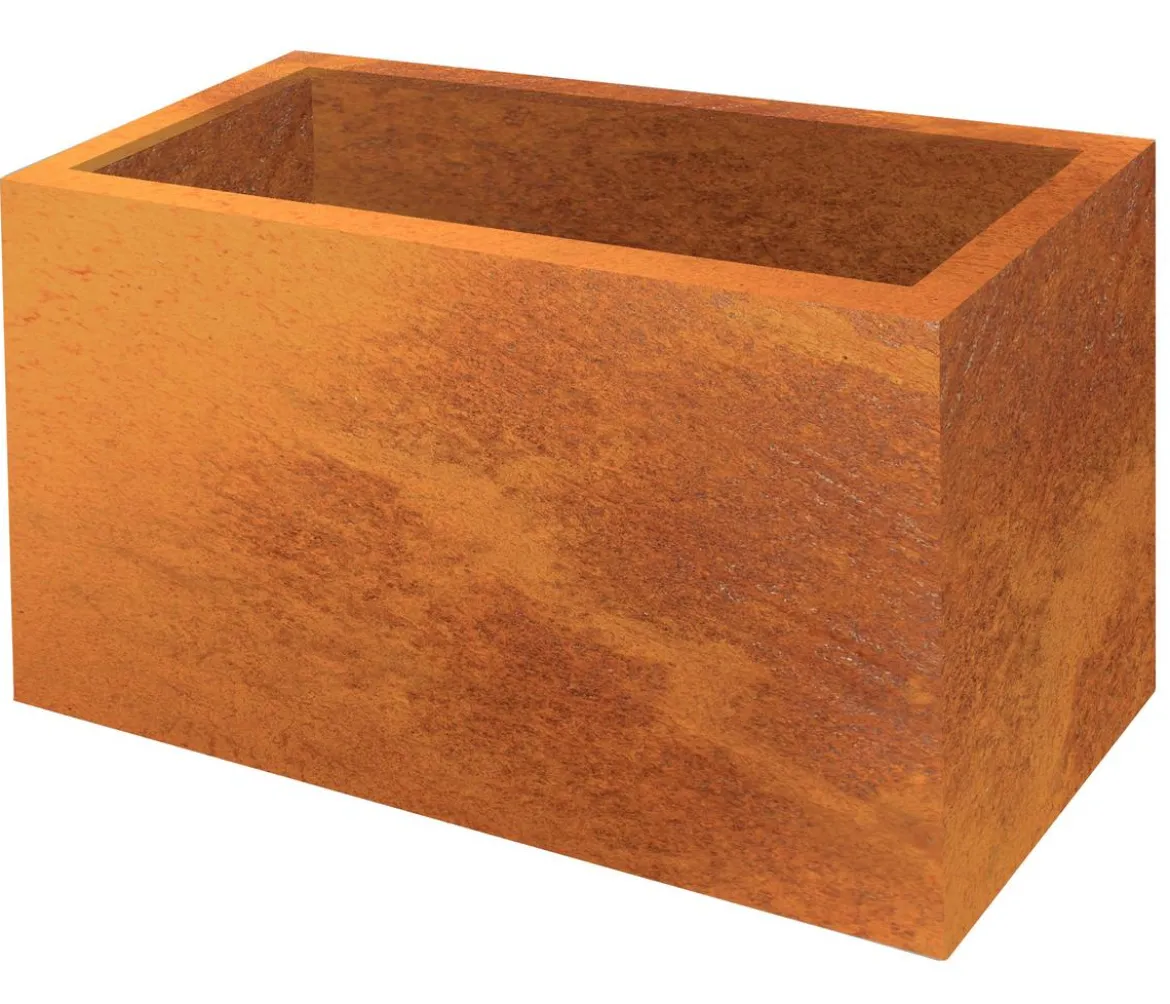 Palatino Cortenstahl-Pflanzgefäß Lotte, rechteckig, braun