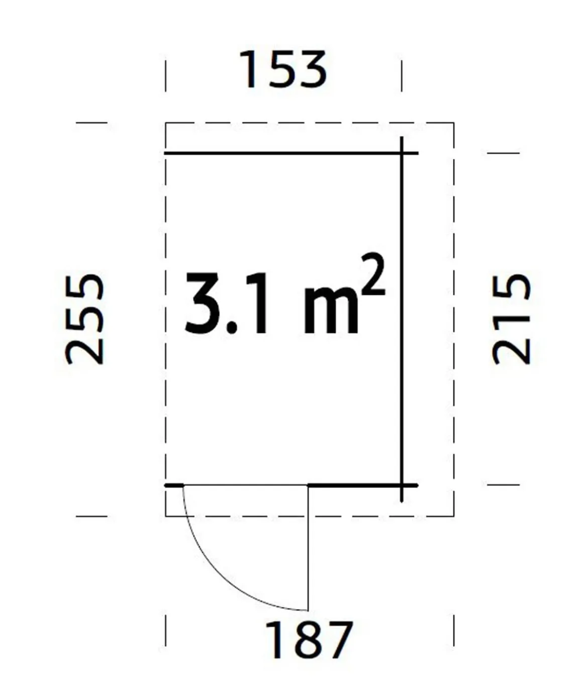 Palmako Anbauschuppen, ca. B187/H183/T255 cm