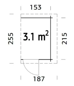 Palmako Anbauschuppen, ca. B187/H183/T255 cm
