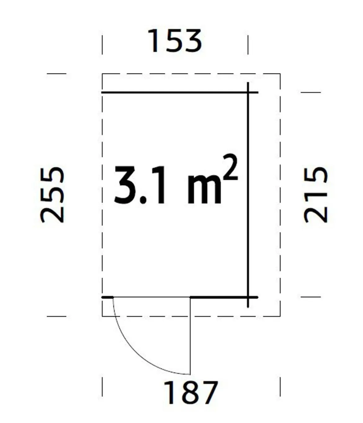 Palmako Anbauschuppen, ca. B187/H183/T255 cm