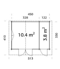 Palmako Gartenhaus Emma, ca. B513/H268/T410 cm