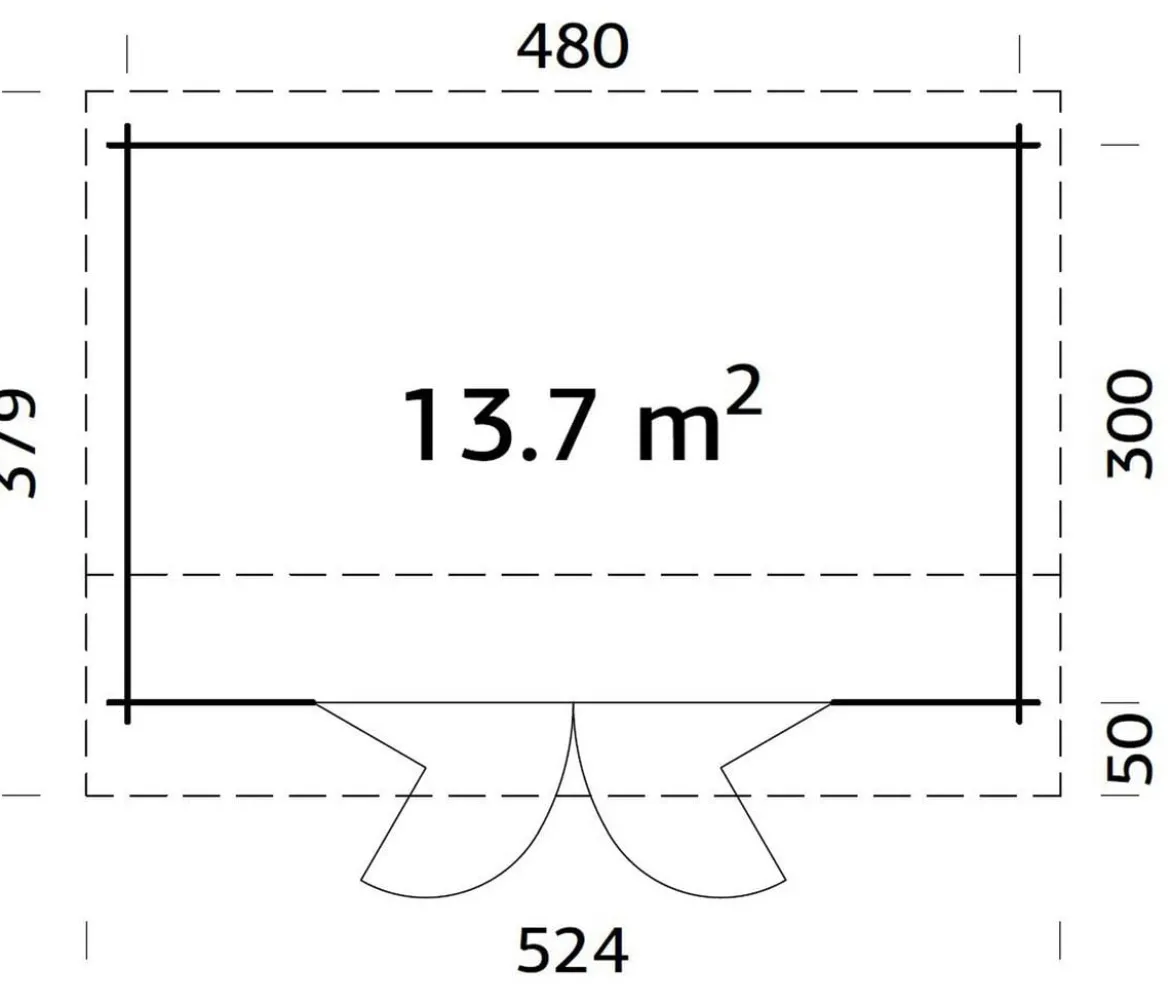 Palmako Gartenhaus Ines, ca. B524/H249/T379 cm