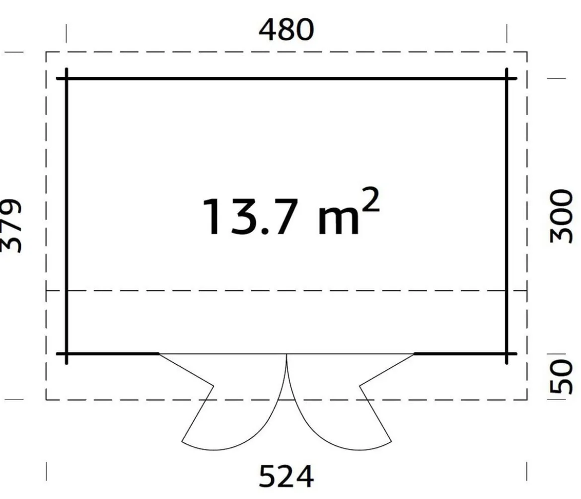 Palmako Gartenhaus Ines, ca. B524/H249/T379 cm