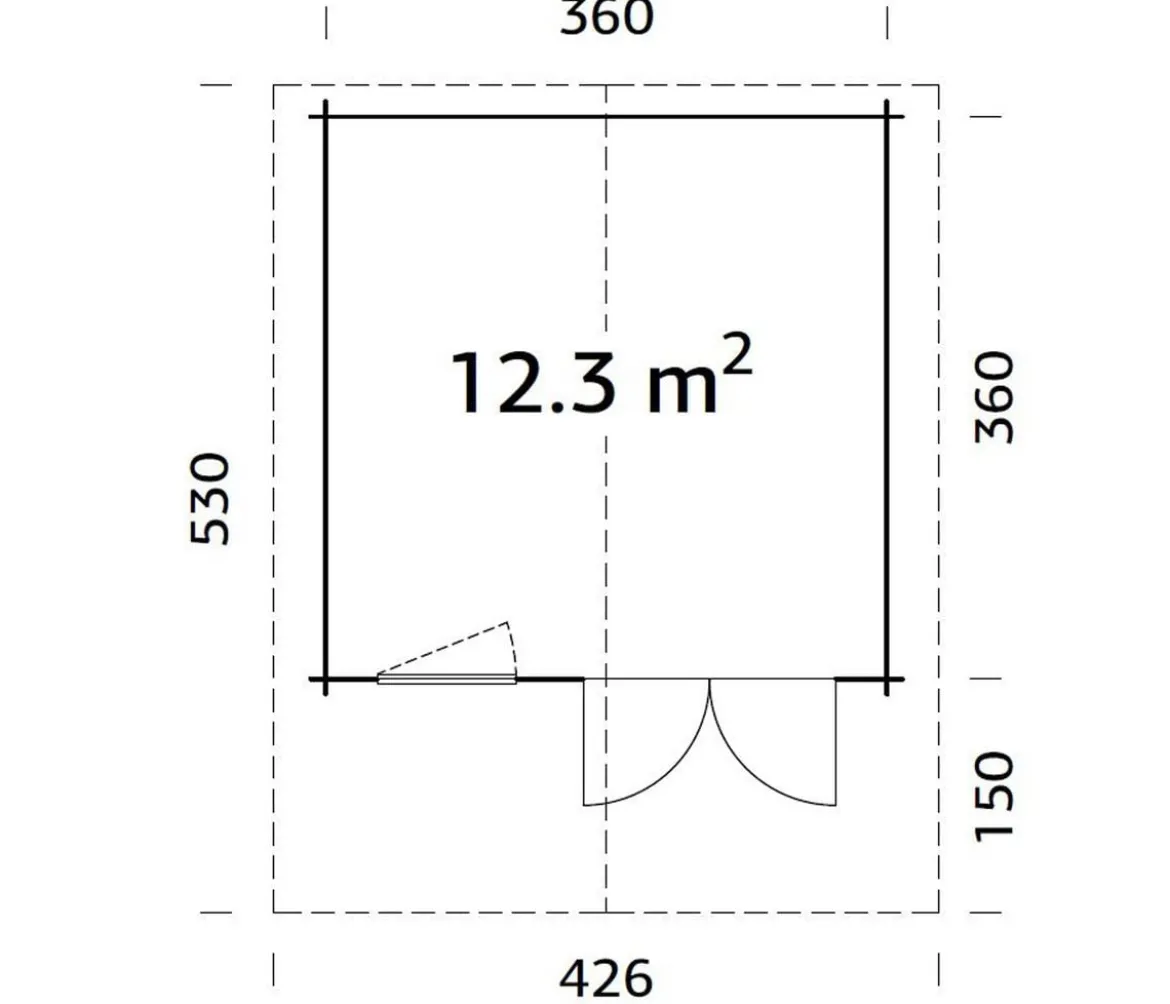Palmako Gartenhaus Sally, ca. B426/H256/T530 cm