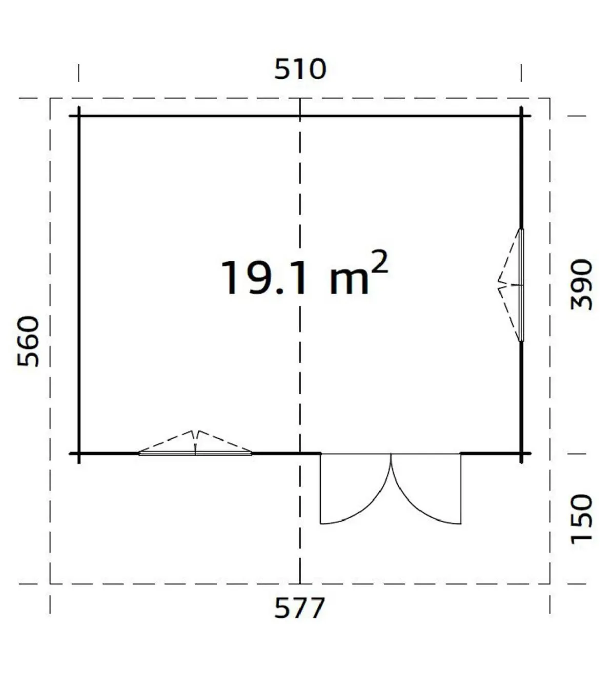 Palmako Gartenhaus Sally, ca. B576/H267/T560 cm