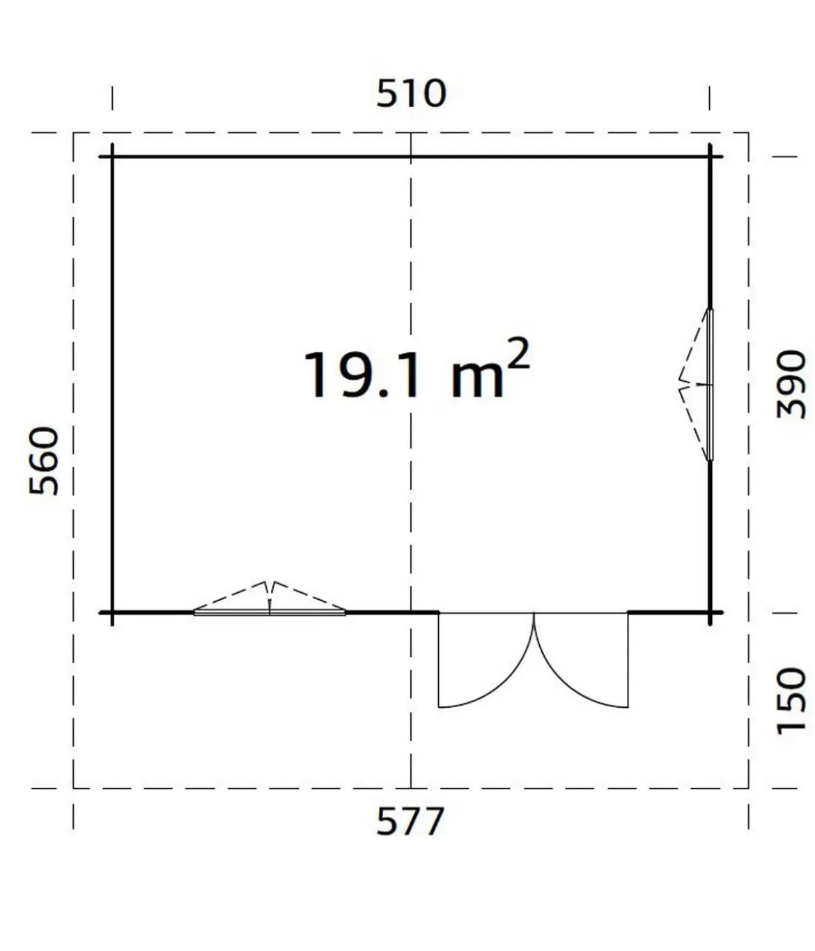 Palmako Gartenhaus Sally, ca. B576/H267/T560 cm