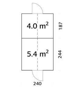 Palmako Gewächshaus Emilia mit Anbau, ca. B240/H286/T456 cm