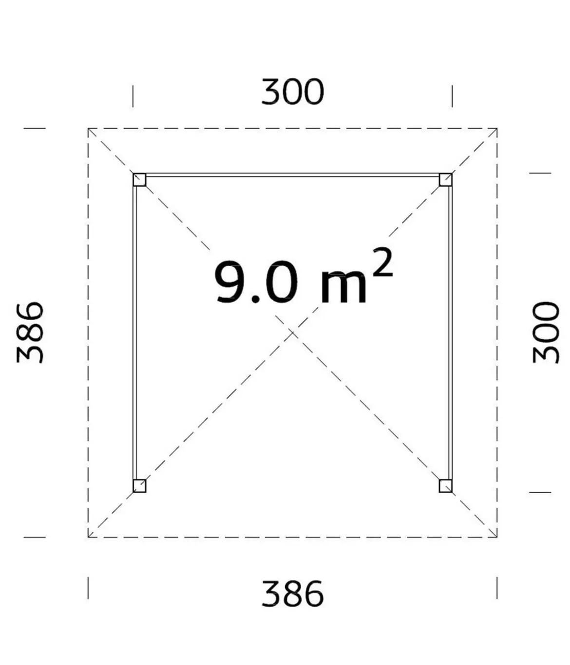Palmako Pavillon Betty, ca. B386/H323/T386 cm