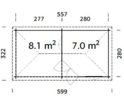 Palmako Pavillon Melanie, ca. B599/H307/T322 cm