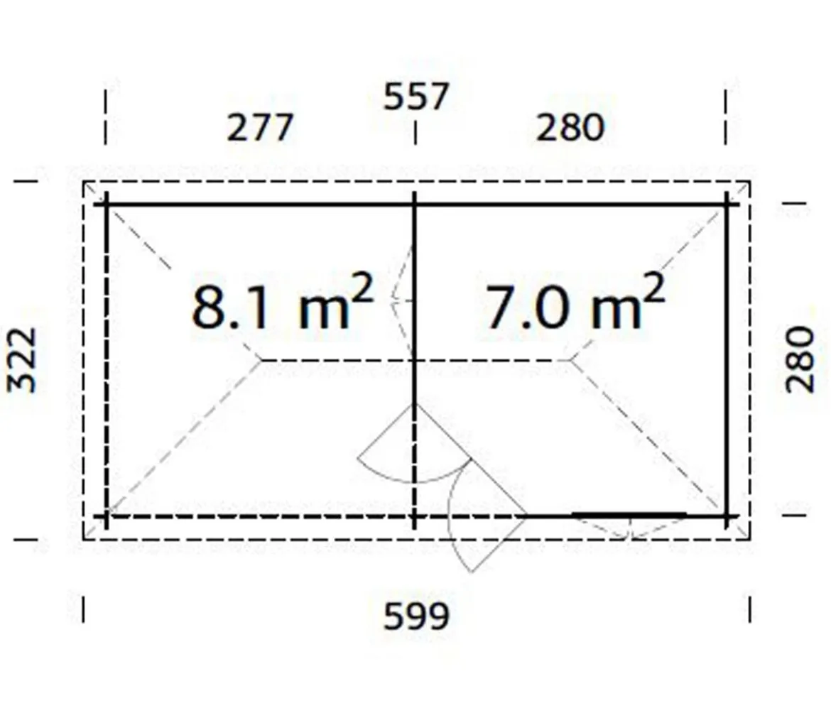Palmako Pavillon Melanie, ca. B599/H307/T322 cm