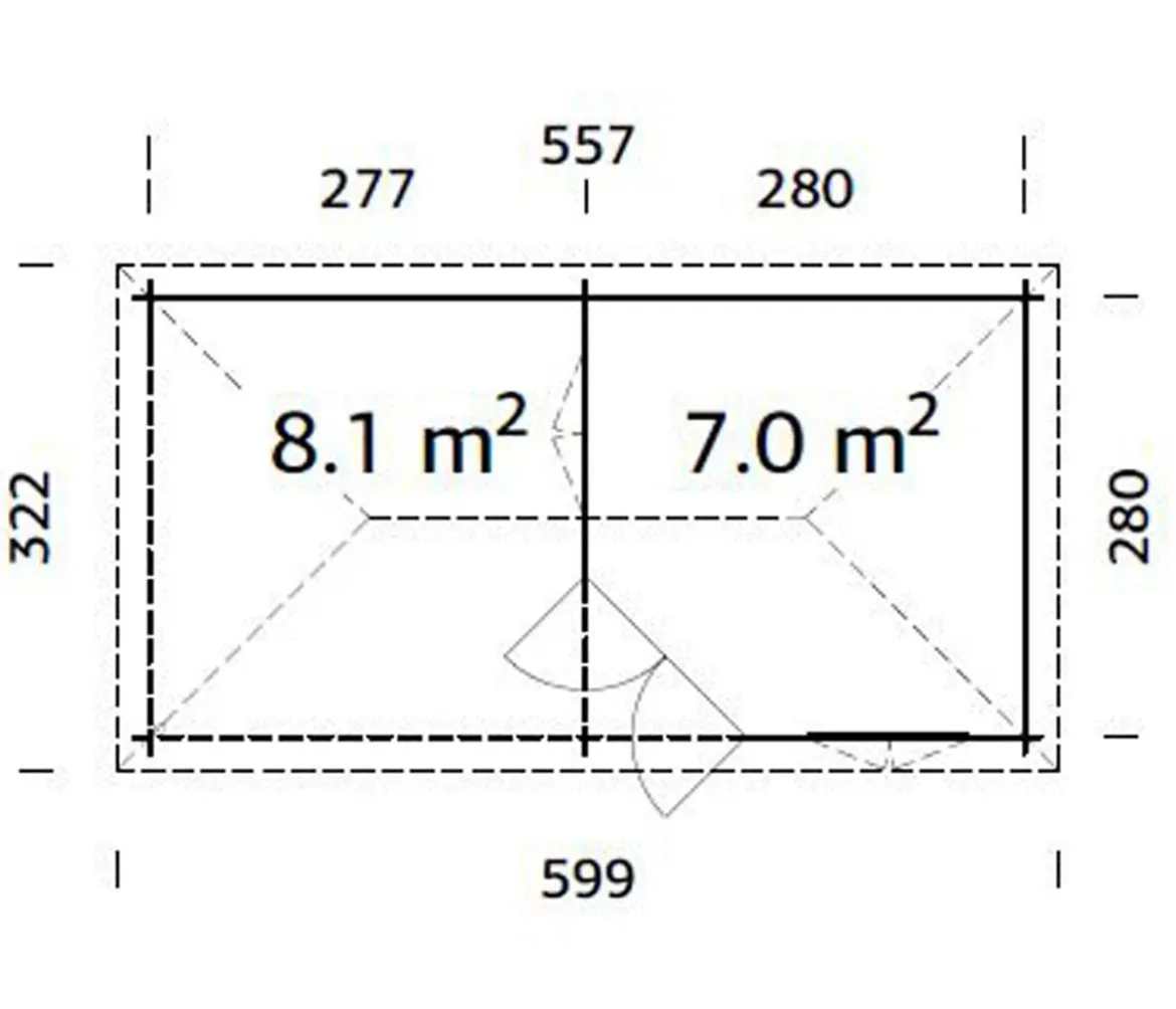 Palmako Pavillon Melanie, ca. B599/H307/T322 cm