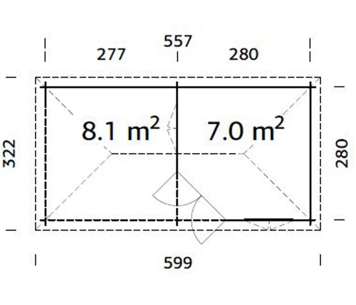 Palmako Pavillon Melanie, ca. B599/H307/T322 cm