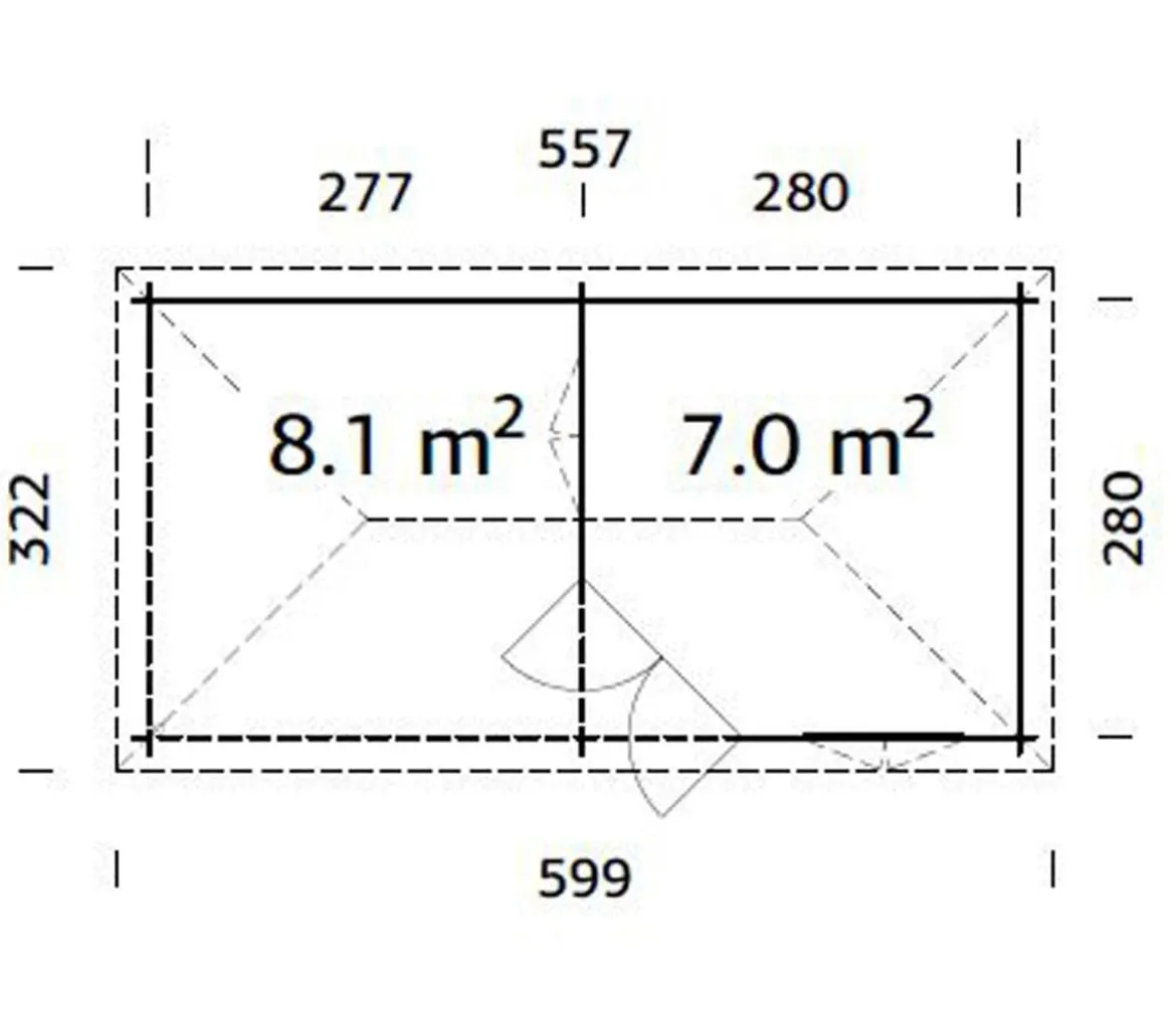 Palmako Pavillon Melanie, ca. B599/H307/T322 cm