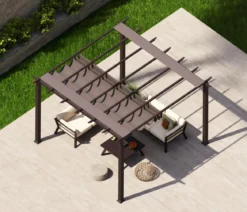 Paragon Outdoor-Pergola Florida 1111, inkl. Sonnensegel dunkelbraun, ca. B350,4/H235/T350 cm
