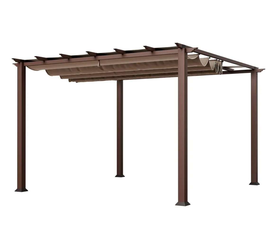 Paragon Outdoor-Pergola Florida 1111, inkl. Sonnensegel dunkelbraun, ca. B350,4/H235/T350 cm
