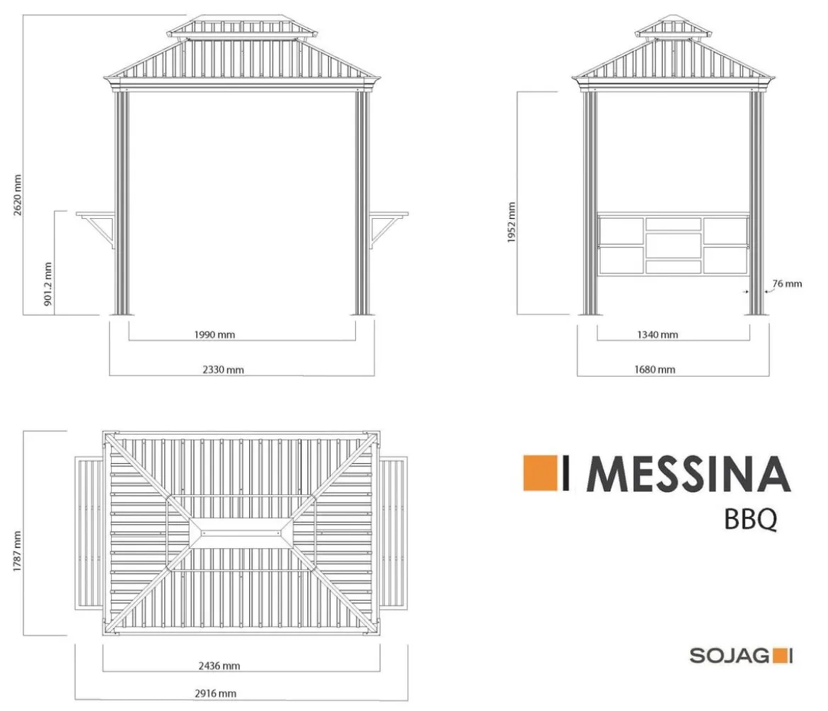 Paragon Outdoor-Pergola Florida 1111, inkl. Sonnensegel dunkelbraun, ca. B350,4/H235/T350 cm