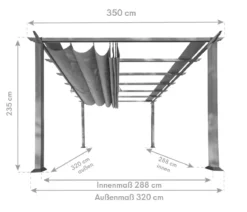Paragon Outdoor-Pergola Florida 1111, inkl. Sonnensegel weiß, ca. B350,4/H235/T350 cm
