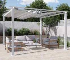 Paragon Outdoor-Pergola Florida 1111, inkl. Sonnensegel weiß, ca. B350,4/H235/T350 cm