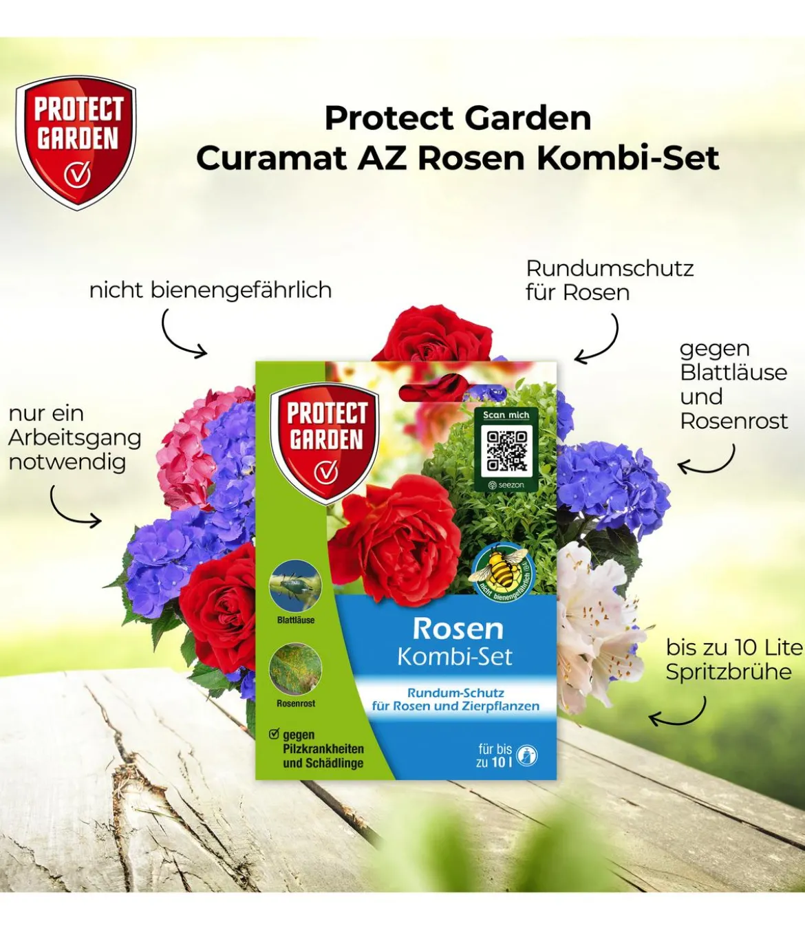 PROTECT GARDEN Curamat AZ Rosen Kombi-Set, flüssig, 2 x 4 ml + 15 ml