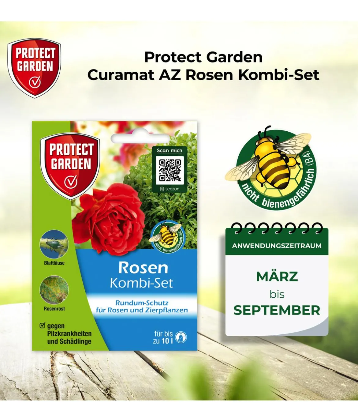 PROTECT GARDEN Curamat AZ Rosen Kombi-Set, flüssig, 2 x 4 ml + 15 ml
