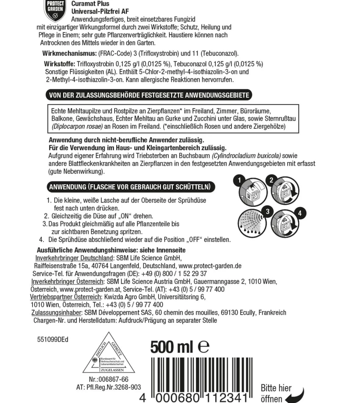 PROTECT GARDEN Curamat Plus Universal-Pilzfrei AF, 500 ml