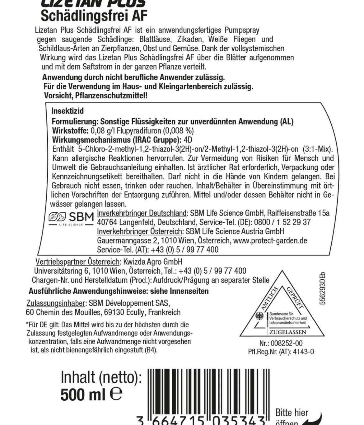 PROTECT GARDEN Lizetan Plus Schädlingsfrei AF, 500 ml