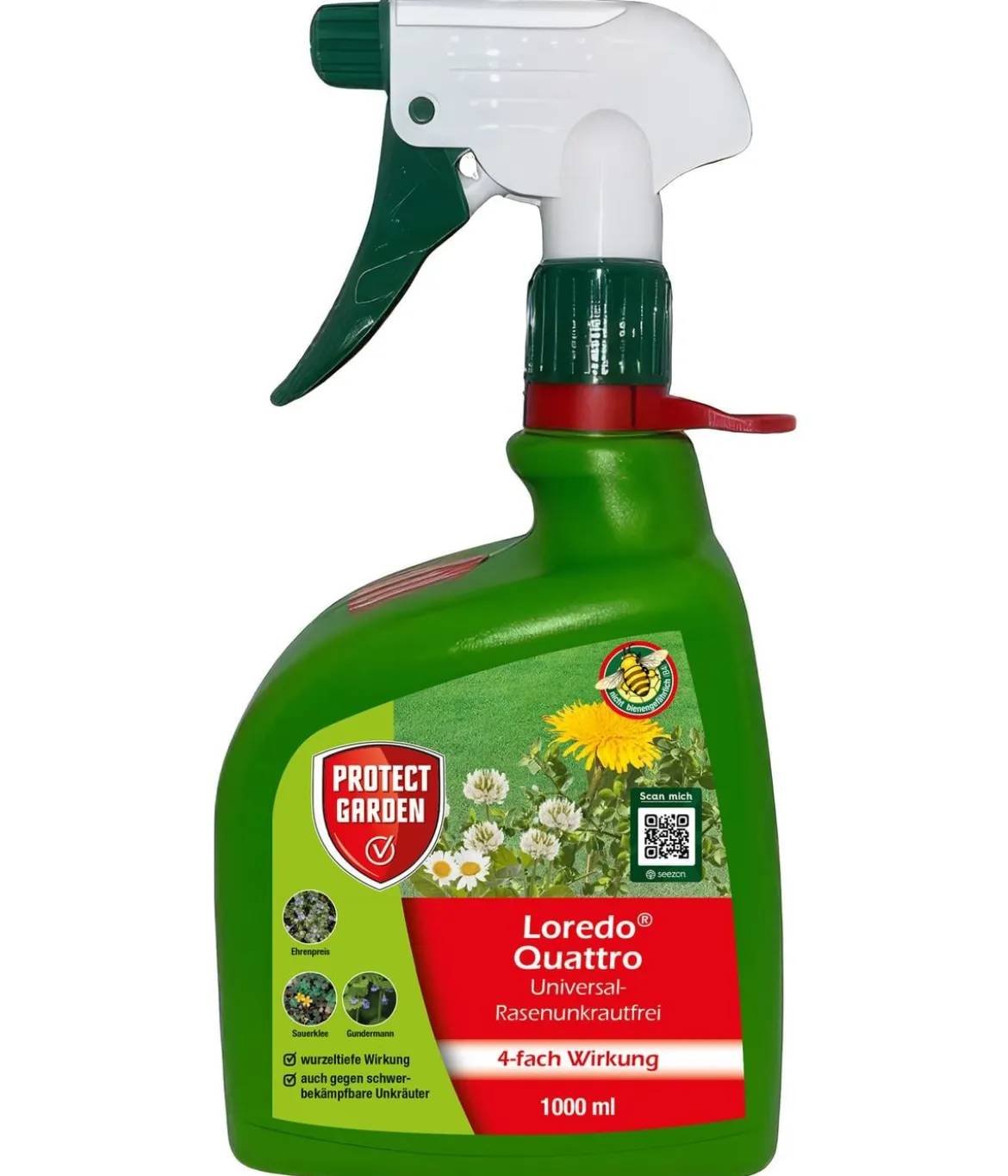 PROTECT GARDEN Loredo Quattro Universal-Rasenunkrautfrei, flüssig, 1 l