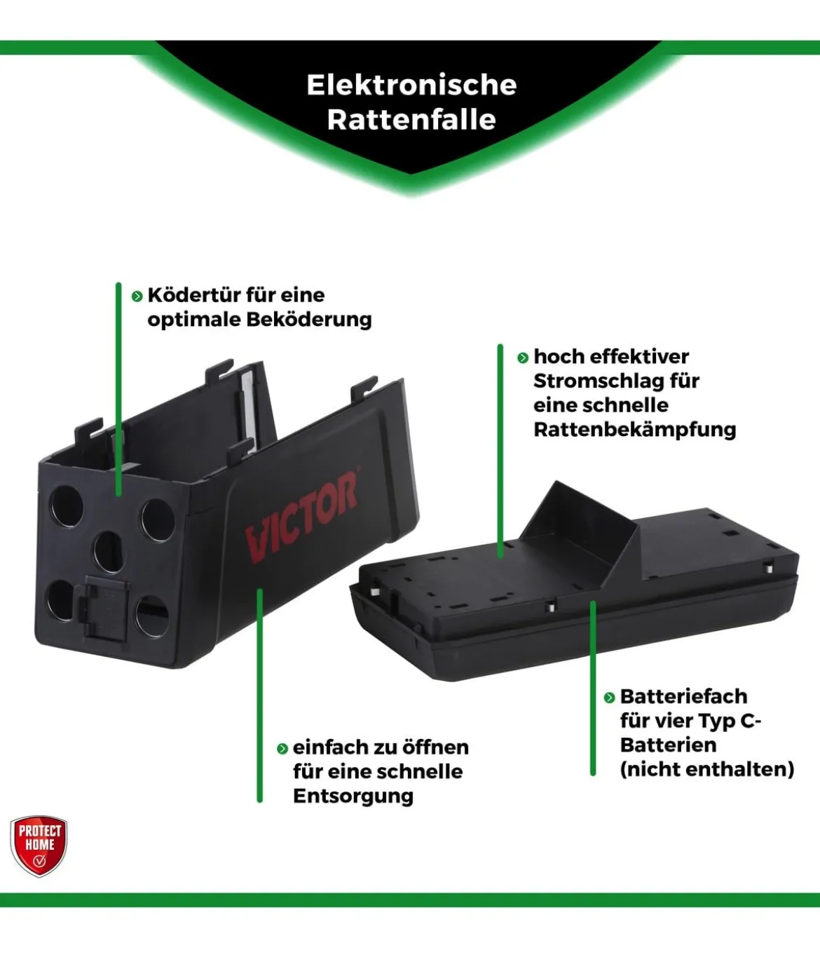 PROTECT HOME Elektronische Rattenfalle, 1 Stk.