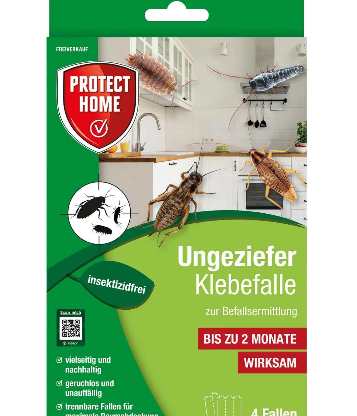 PROTECT HOME Ungeziefer Klebefalle zur Befallsermittlung, 4 Stk.