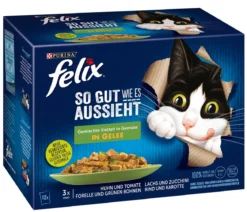 PURINA felix® Nassfutter für Katzen So gut wie es aussieht Gemischte Vielfalt, Gemüse