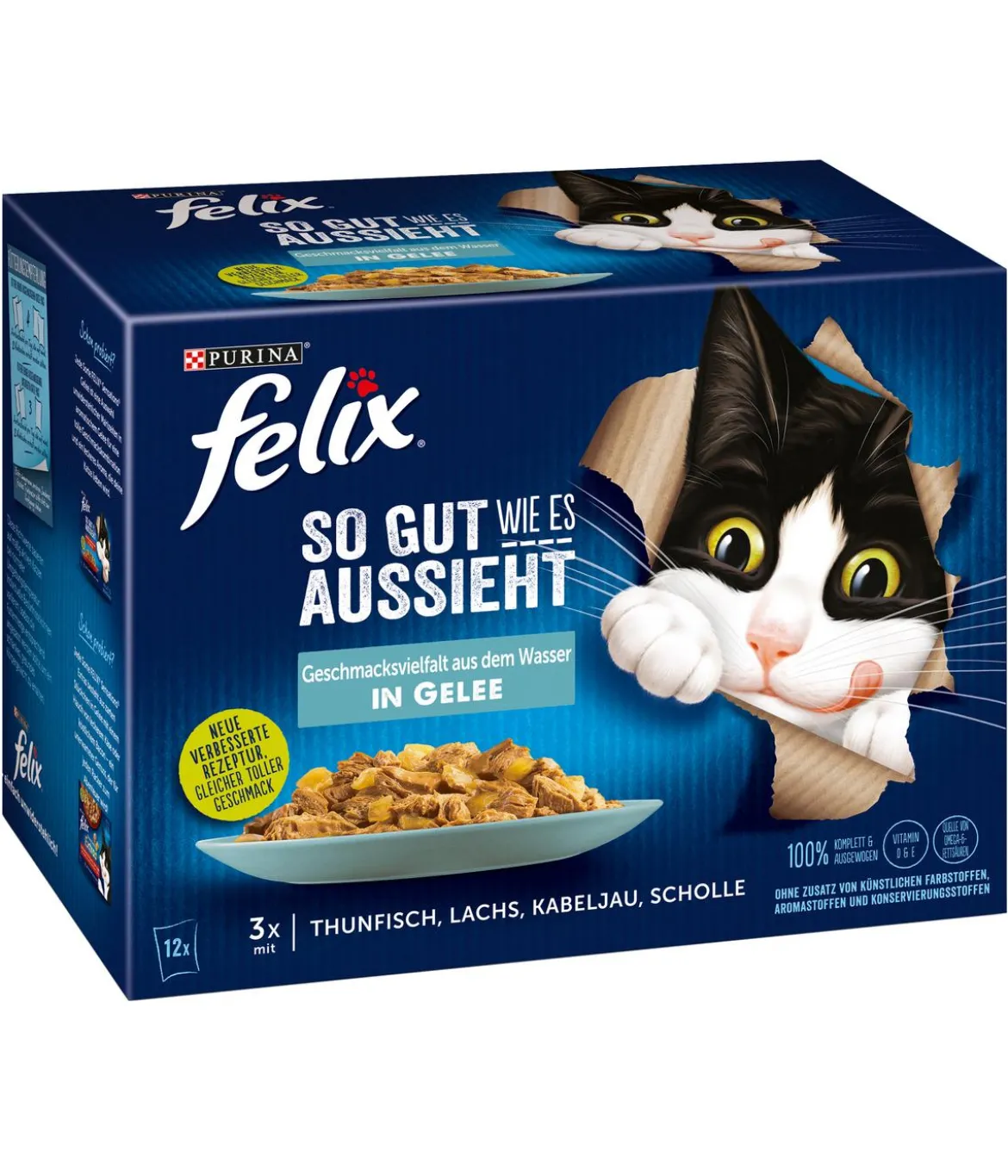 PURINA felix® Nassfutter für Katzen So gut wie es aussieht Geschmacksvielfalt aus dem Wasser