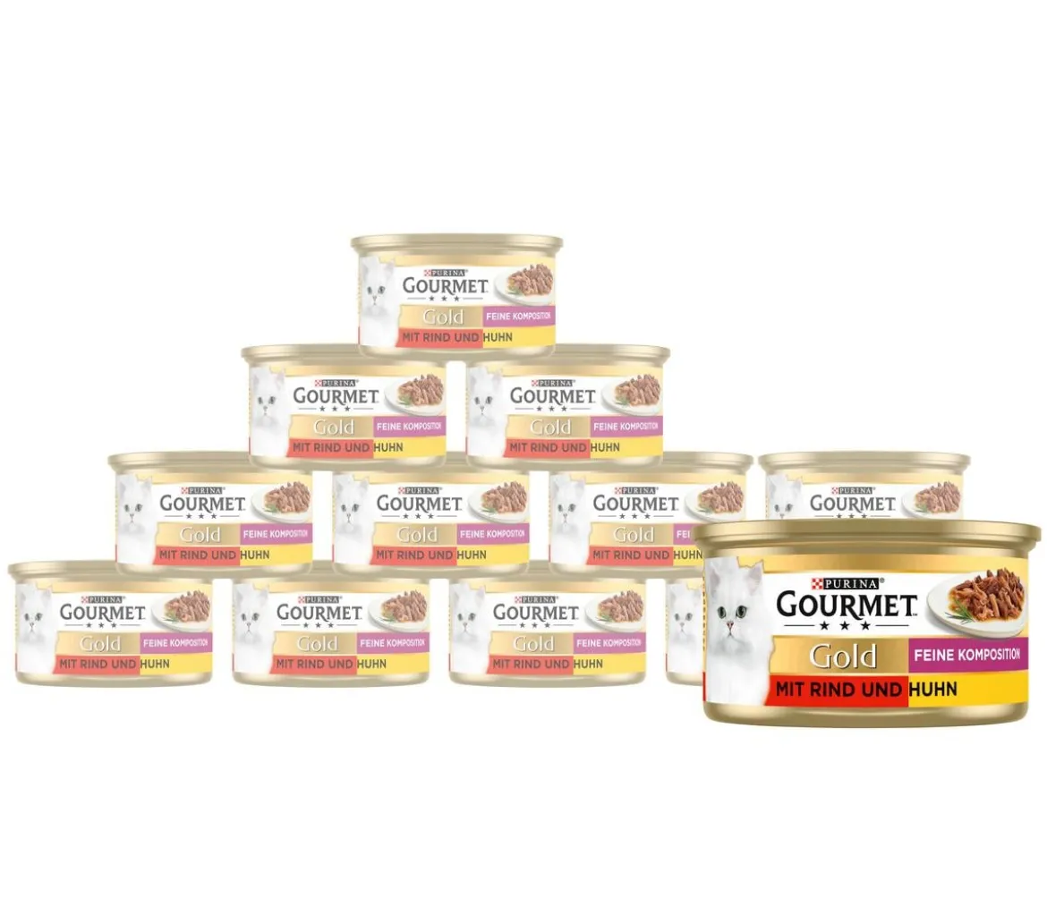 PURINA GOURMET™ Gold Nassfutter für Katzen Feine Komposition Adult, 12 x 85 g