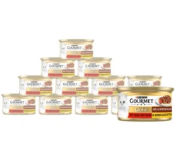 PURINA GOURMET™ Gold Nassfutter für Katzen Délicatesse en Sauce Adult, Rind & Huhn, 12 x 85 g