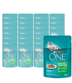 PURINA ONE® Nassfutter für Katzen Indoor Formula, 26 x 85 g