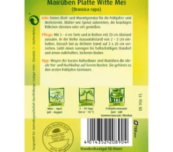 Quedlinburger Samen Mairübe 'Platte Witte Mei'