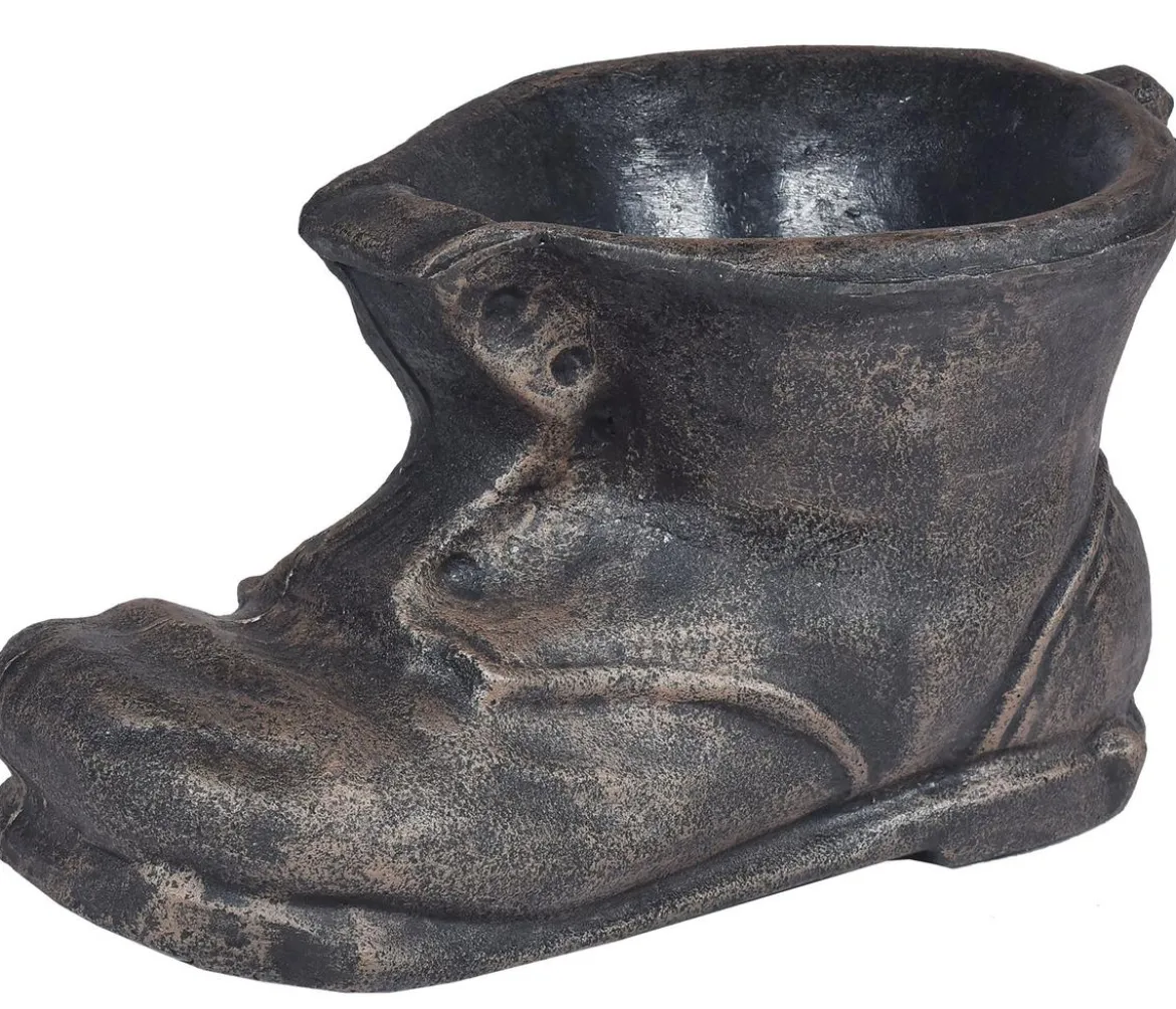 Roto Kunststoff-Pflanztopf Schuh, bronze, ca. B23,5/H38/T23,5 cm
