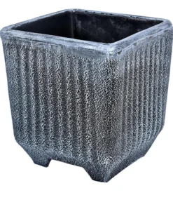 Roto Kunststoff-Pflanztopf Twist, quadratisch, grau, ca. B36,5/H40/T36,5 cm