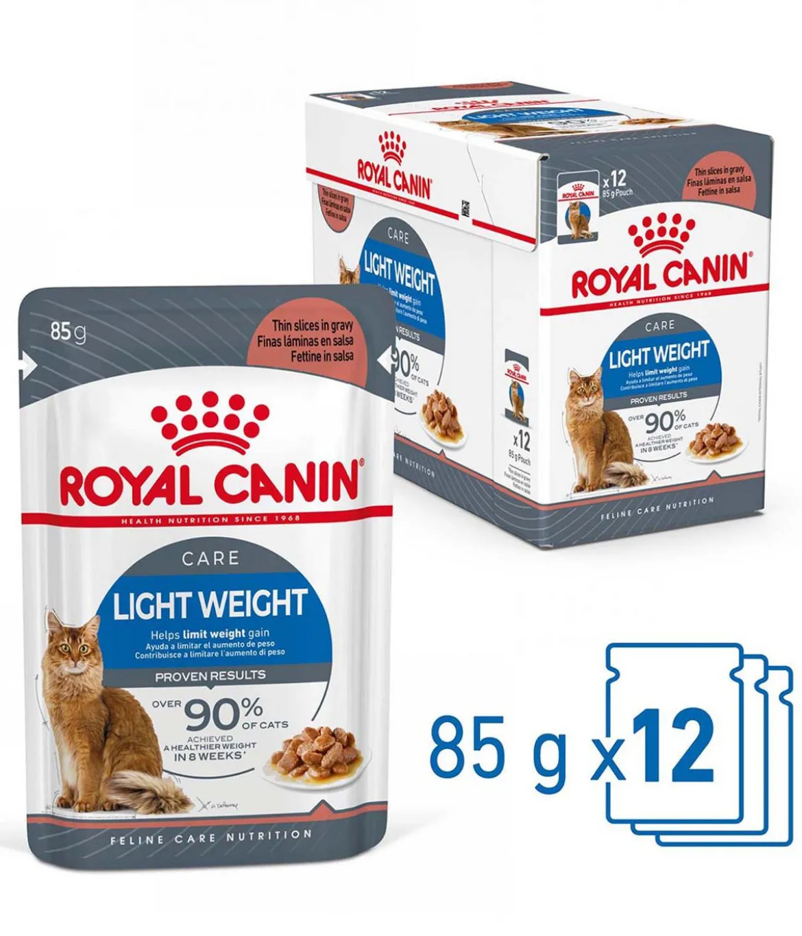 ROYAL CANIN® Nassfutter für Katzen Light Weight Care in Soße, 12 x 85 g