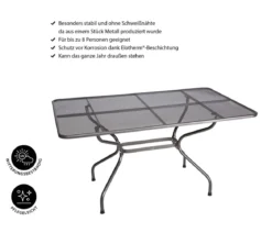 Royal Garden Streckmetall-Gartentisch, ca. B145/H74/T90 cm