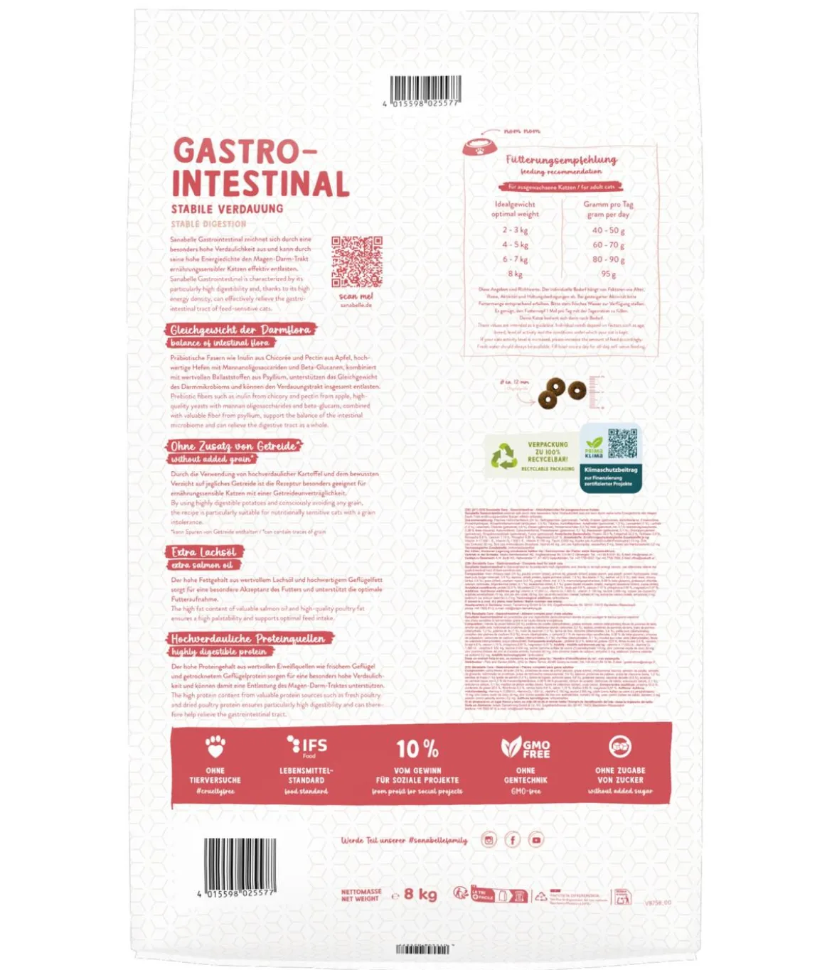 Sanabelle® Care Trockenfutter für Katzen Gastrointestinal Adult, Geflügel