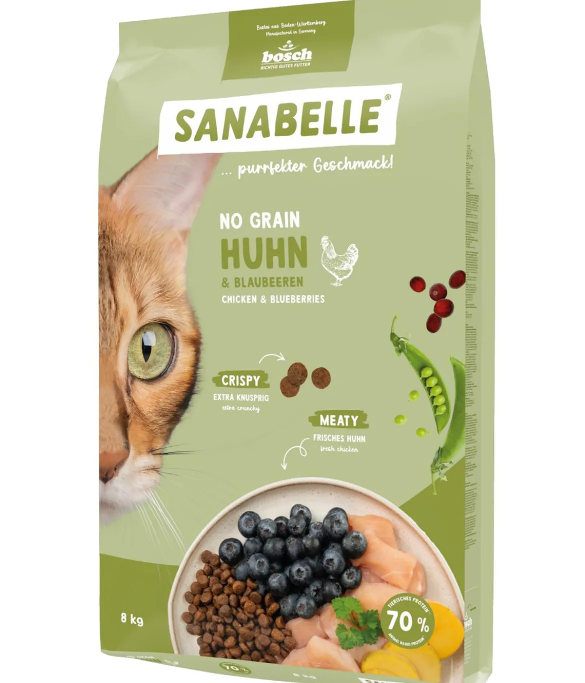 Sanabelle® Life Trockenfutter für Katzen No Grain Adult, Huhn & Blaubeere